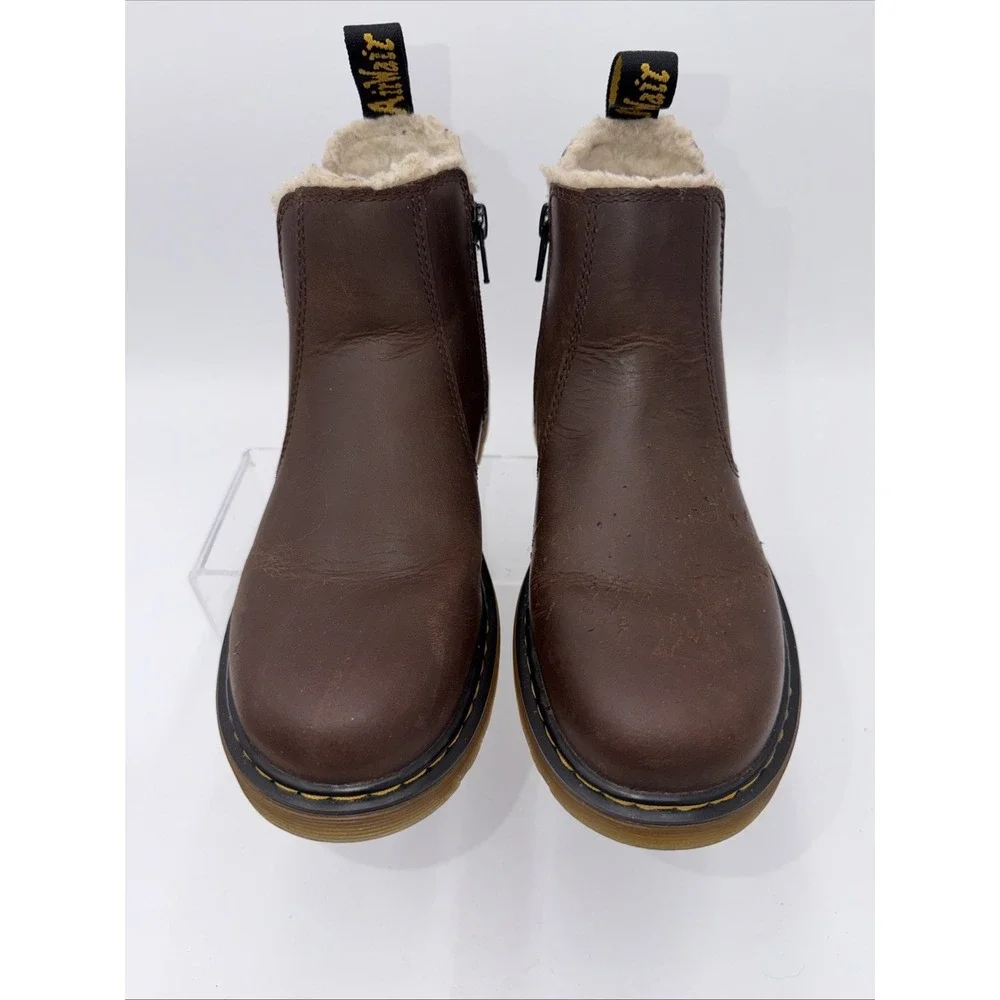 Dr Martens Slip 2976 Alyson Dark Brown Snowplow Classic Doc READ‎ Youth Size 3